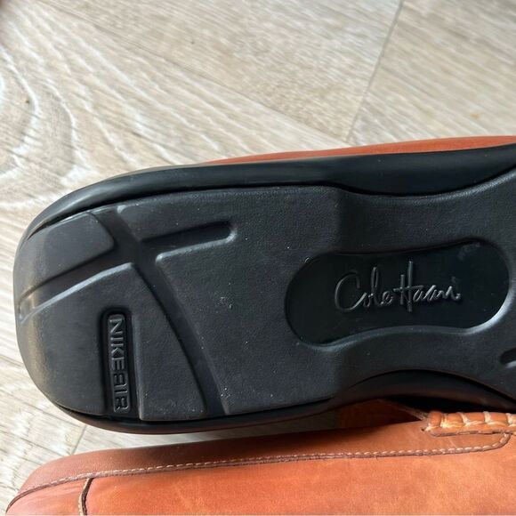 NEW Cole Haan Nike Air C08390 Tan Brown Leather Slip On Penny Loafer Shoe 10.5